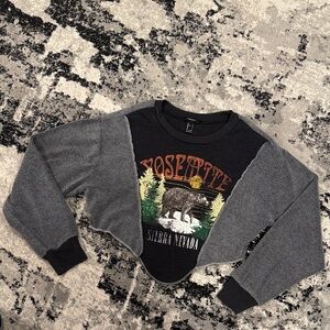 Black and Gray Yosemite Crop Top